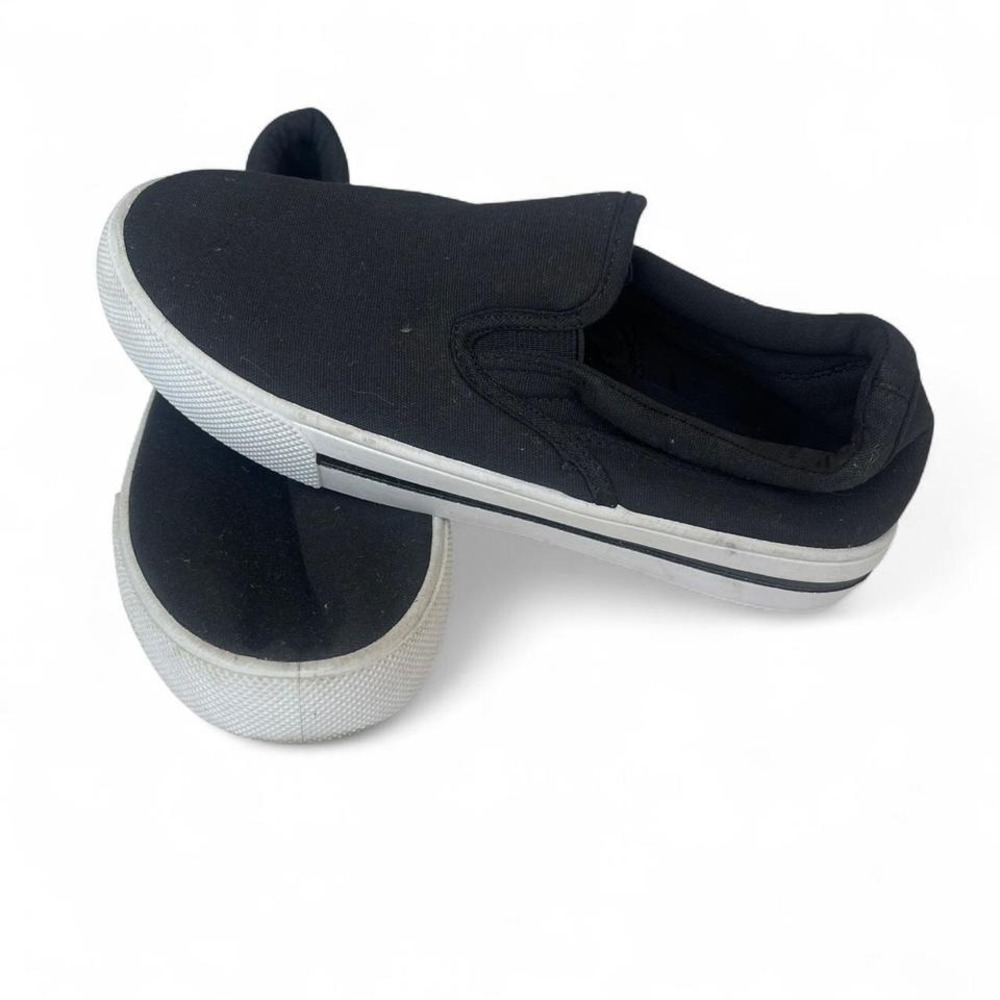 Black slip on canvas shoes
